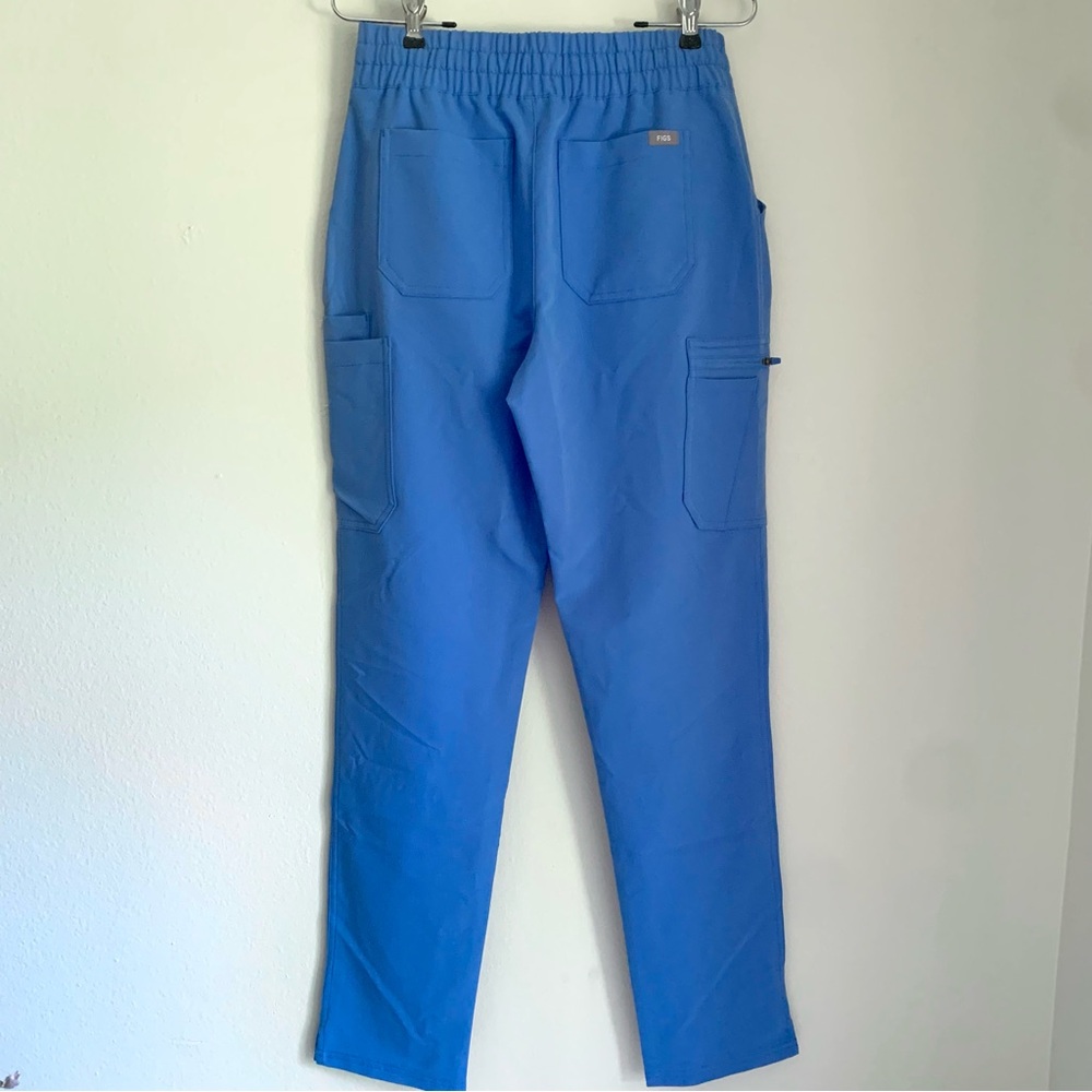 TALL Figs High Waisted Yola Skinny Scrub Pants in Ceil Blue - Picture 5 of 8